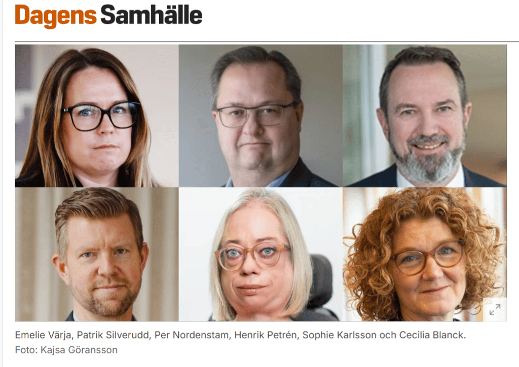 Debattartikel_Dagens Samhälle_debattörer från olika organisationer bla IfA. Bild_foto_ Kajsa Göransson